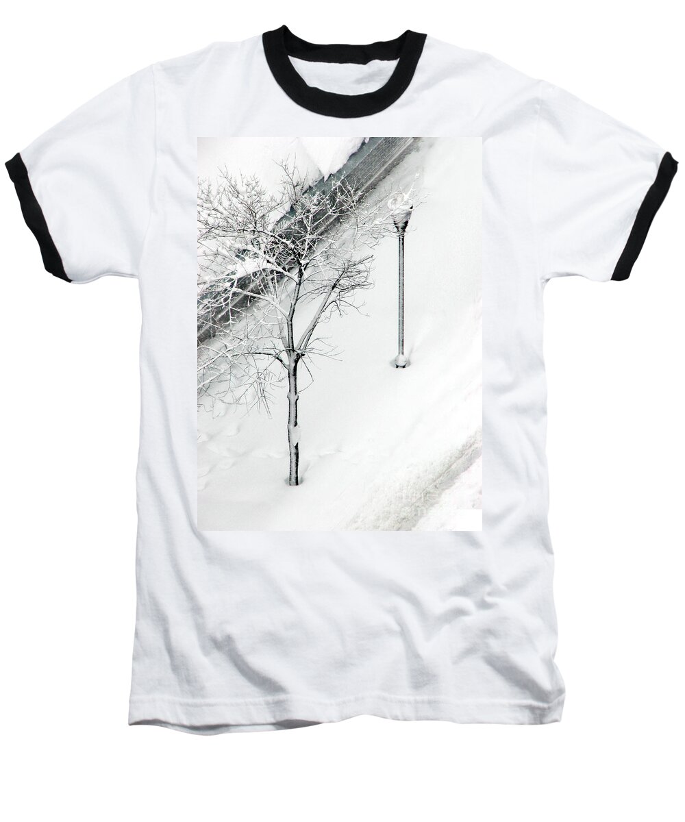 Black Baseball T-Shirt featuring the photograph When Nature Quiets the City by Dana DiPasquale