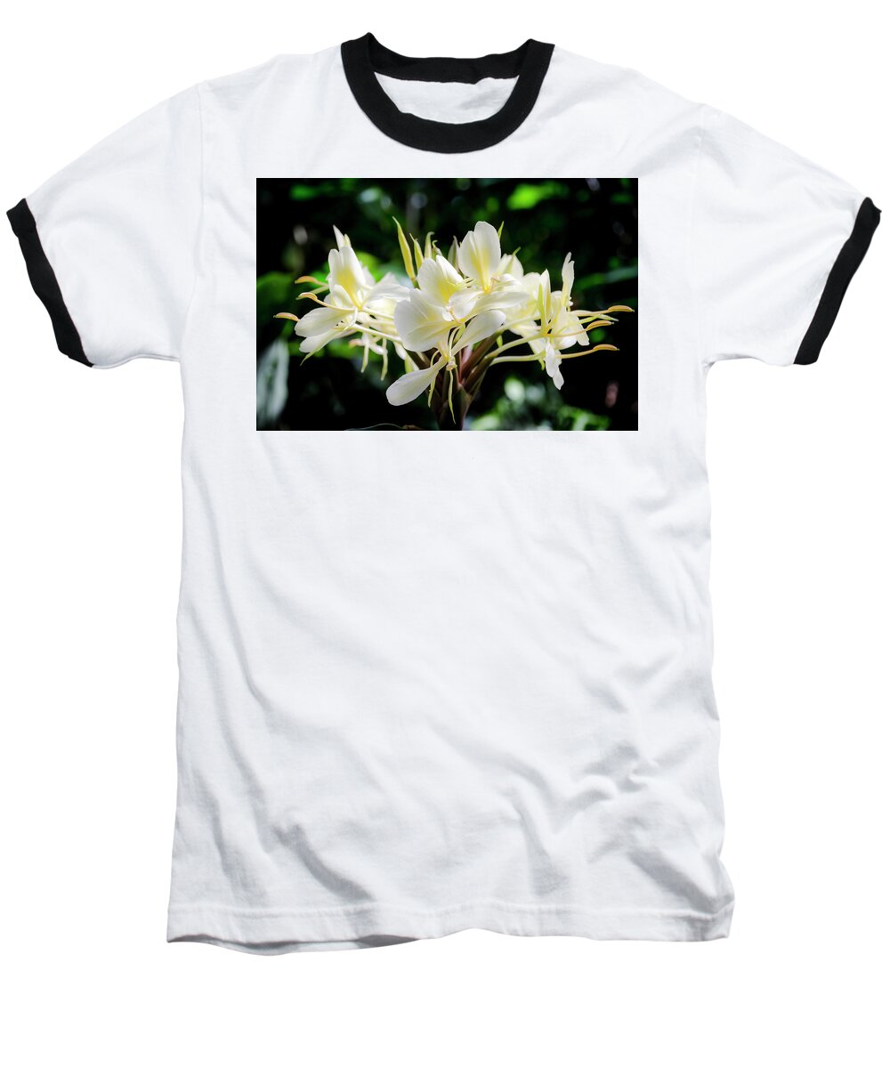 Flowers Baseball T-Shirt featuring the photograph White Hawaiian Flowers by Daniel Murphy