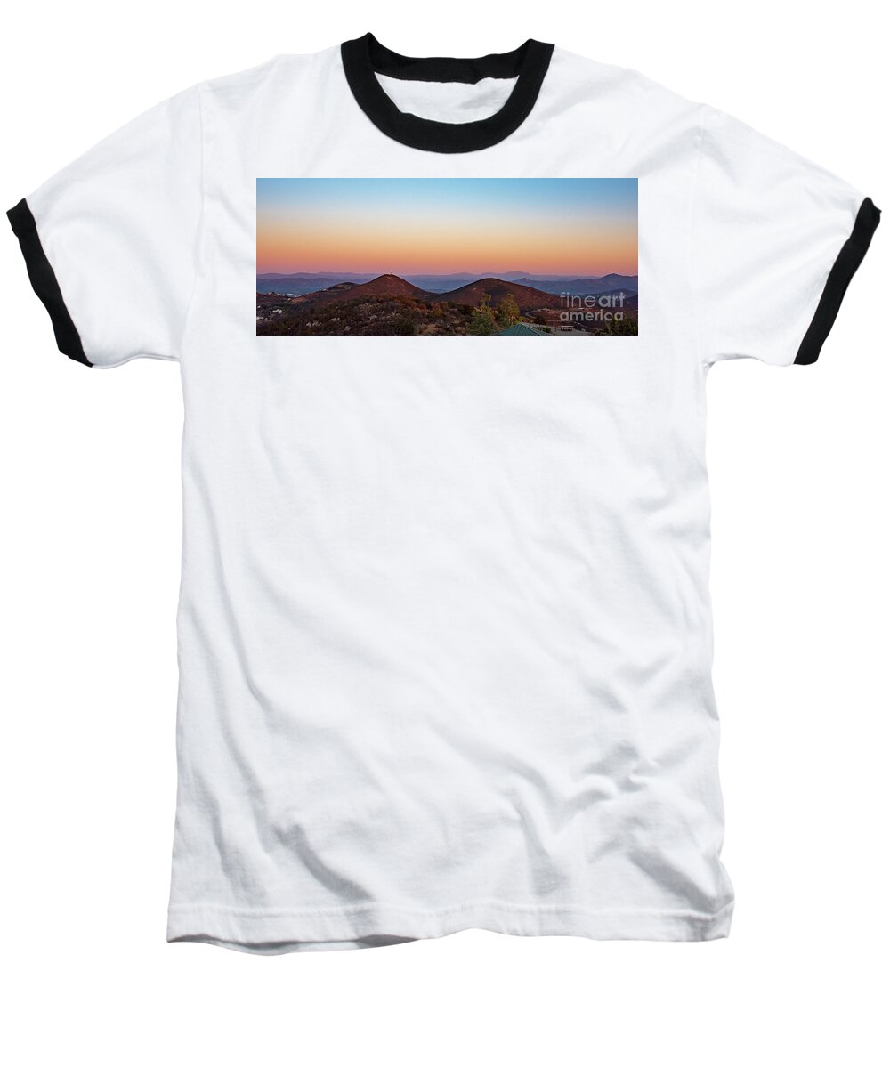 Double Peak Park Baseball T-Shirt featuring the photograph A Double Peak Park Sunset in San Elijo by David Levin