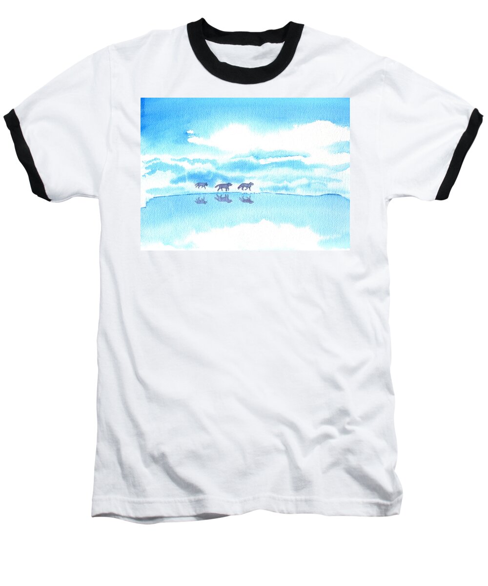 Winter Baseball T-Shirt featuring the painting Winter Reflection by Norman Klein