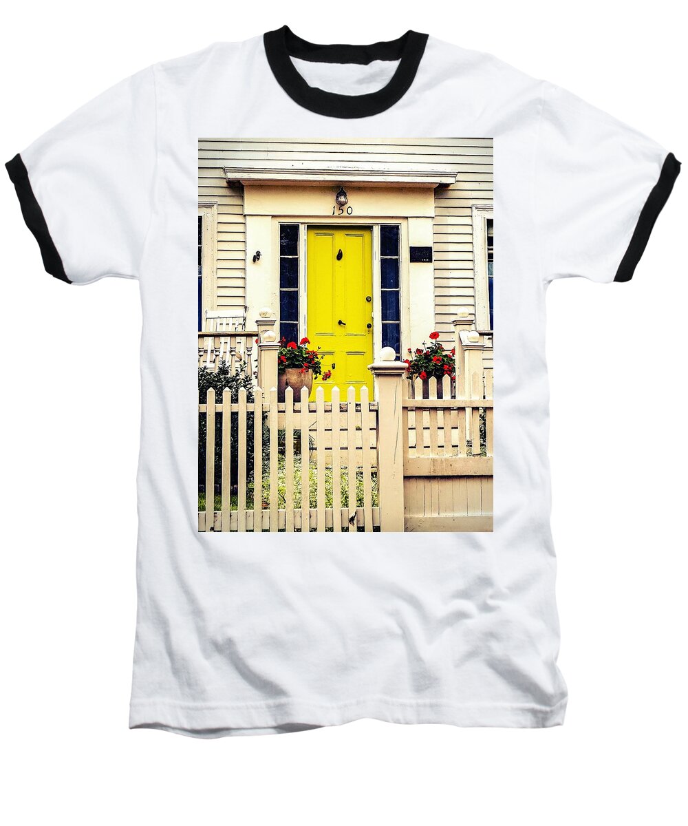  Baseball T-Shirt featuring the photograph Yellow Door by Kendall McKernon