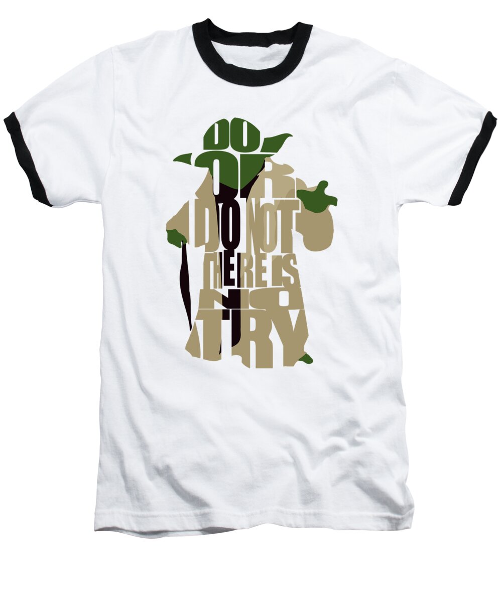 Yoda Baseball T-Shirt featuring the digital art Yoda - Star Wars by Inspirowl Design