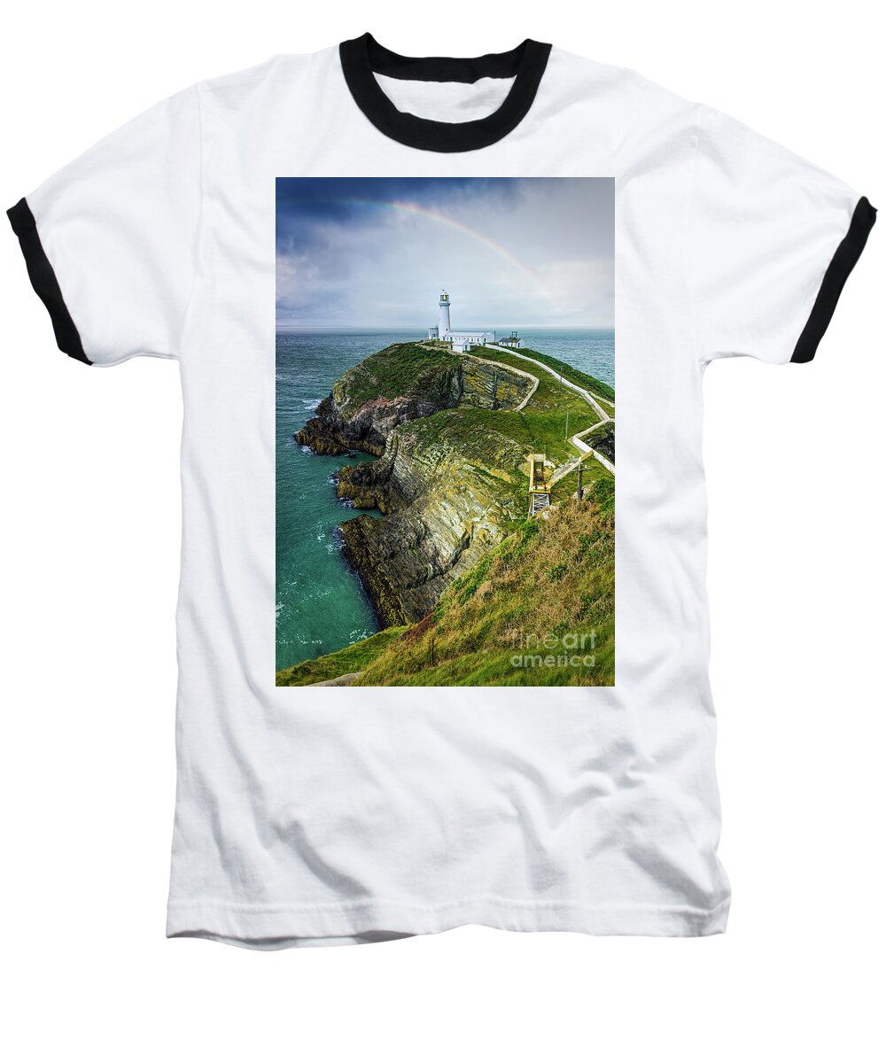 Beacon Baseball T-Shirt featuring the photograph South Stack Lighthouse #2 by Ian Mitchell