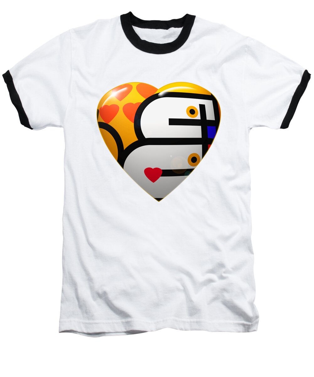 Heart Baseball T-Shirt featuring the digital art Love Heart #5 by Charles Stuart