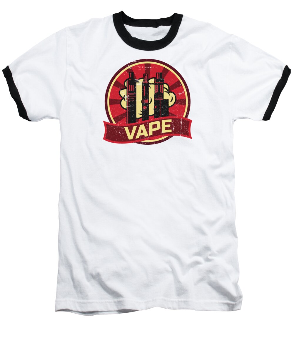 Vape Baseball T-Shirt featuring the digital art Vape Propaganda Vaper Vaping ECigarette #13 by Mister Tee