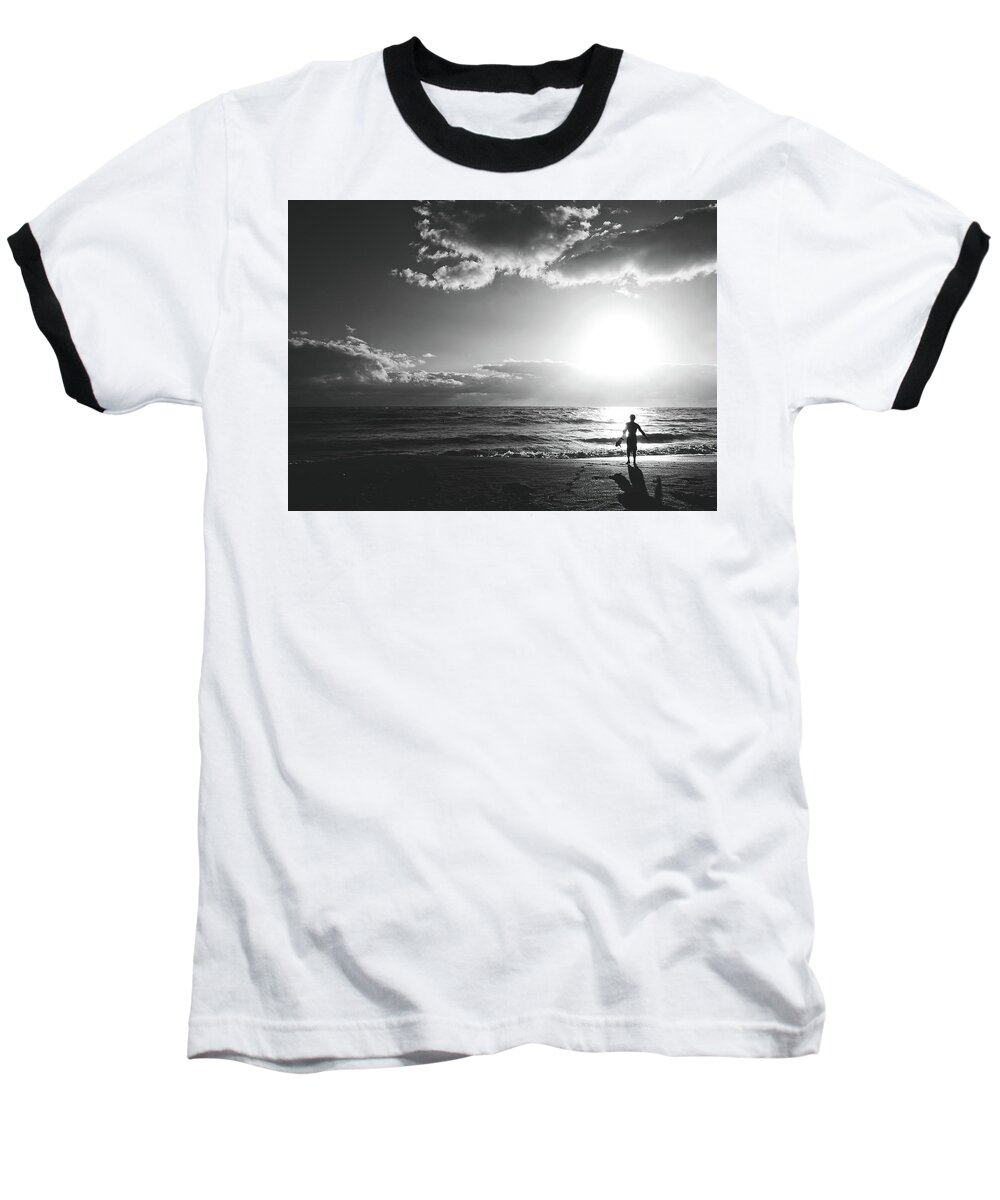 Surfing Baseball T-Shirt featuring the photograph A Day of Surfing Begins by Steve DaPonte