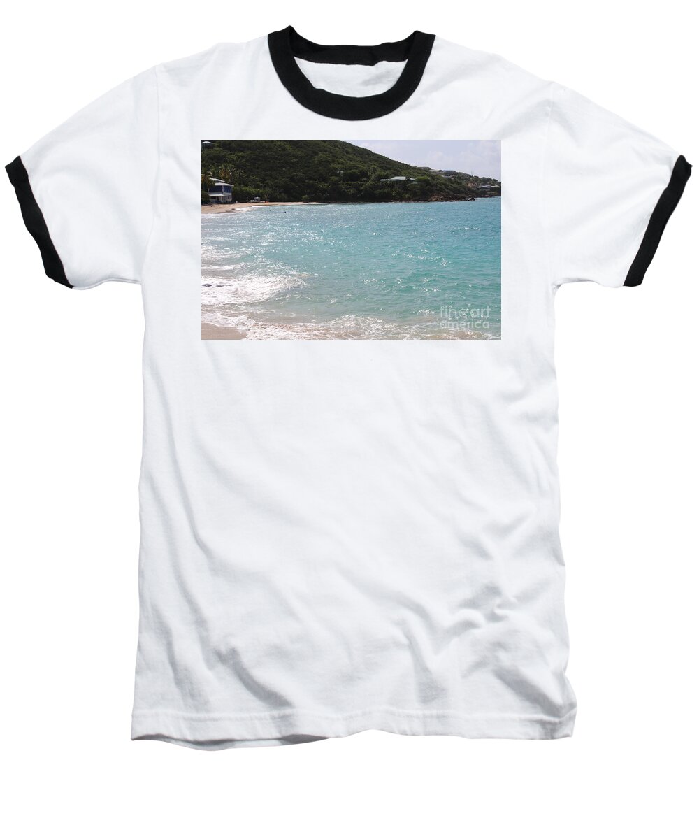 Beach In St. Thomas Baseball T-Shirt featuring the photograph Beach In St. Thomas by Barbra Telfer