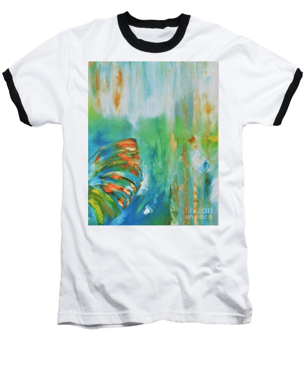 Butterfly Baseball T-Shirt featuring the painting Blinding Light by Tracey Lee Cassin