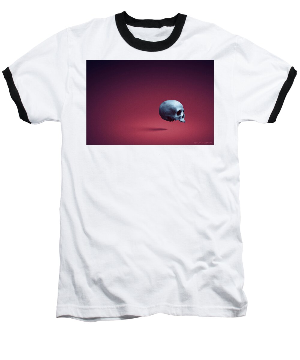 Surreal Skull Baseball T-Shirt featuring the photograph Blue Shell by Joseph Westrupp