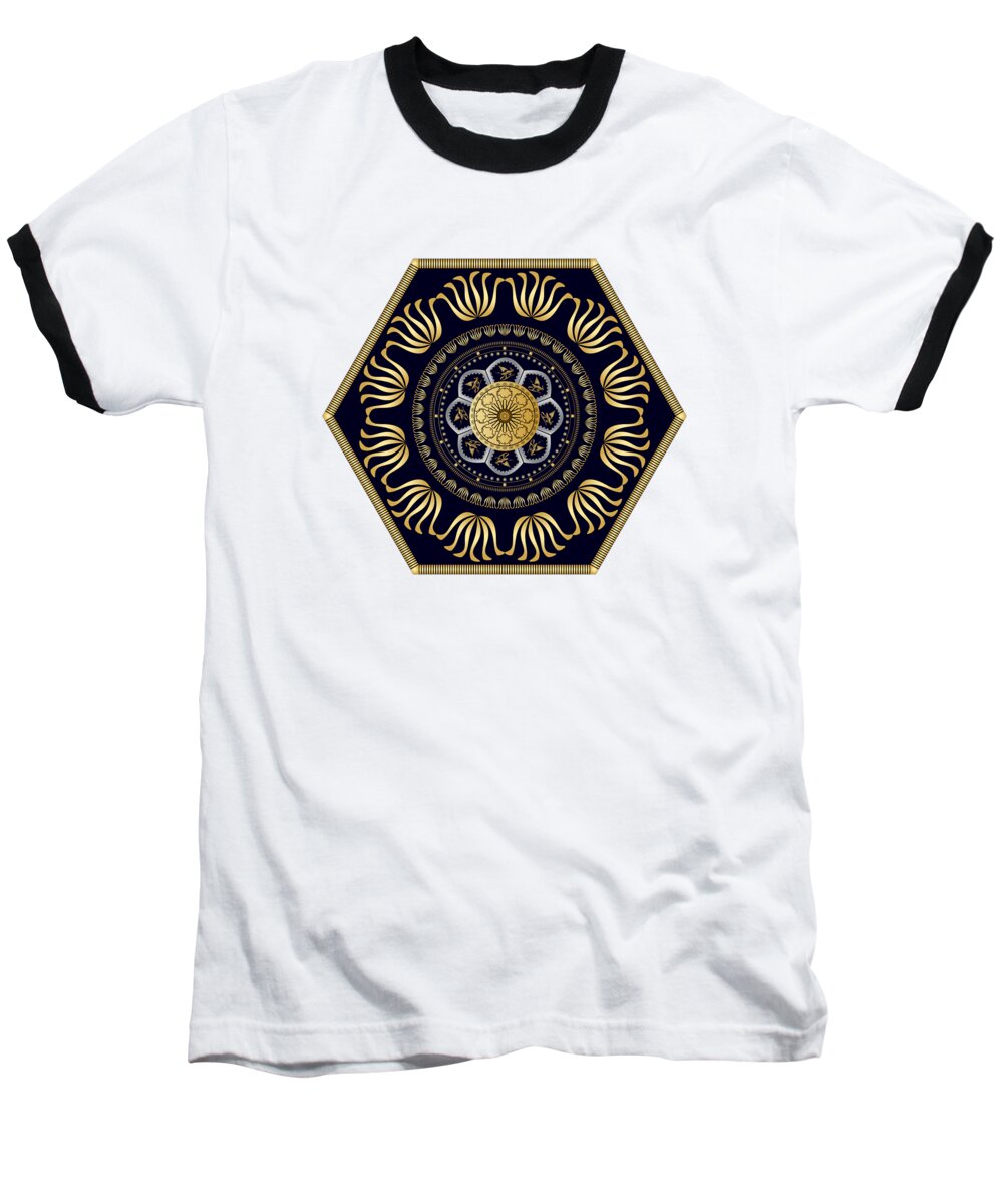 Mandala Baseball T-Shirt featuring the digital art Circumplexical No 3608 by Alan Bennington