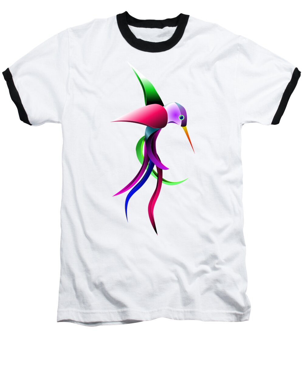 Colorful Hummingbird Baseball T-Shirt featuring the digital art Colorful hummingbird by Patricia Piotrak