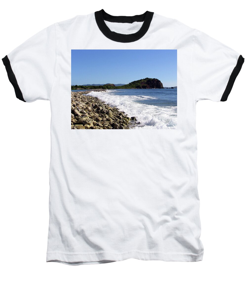 Coral Barrier In St. Thomas Baseball T-Shirt featuring the photograph Coral Barrier In St. Thomas by Barbra Telfer