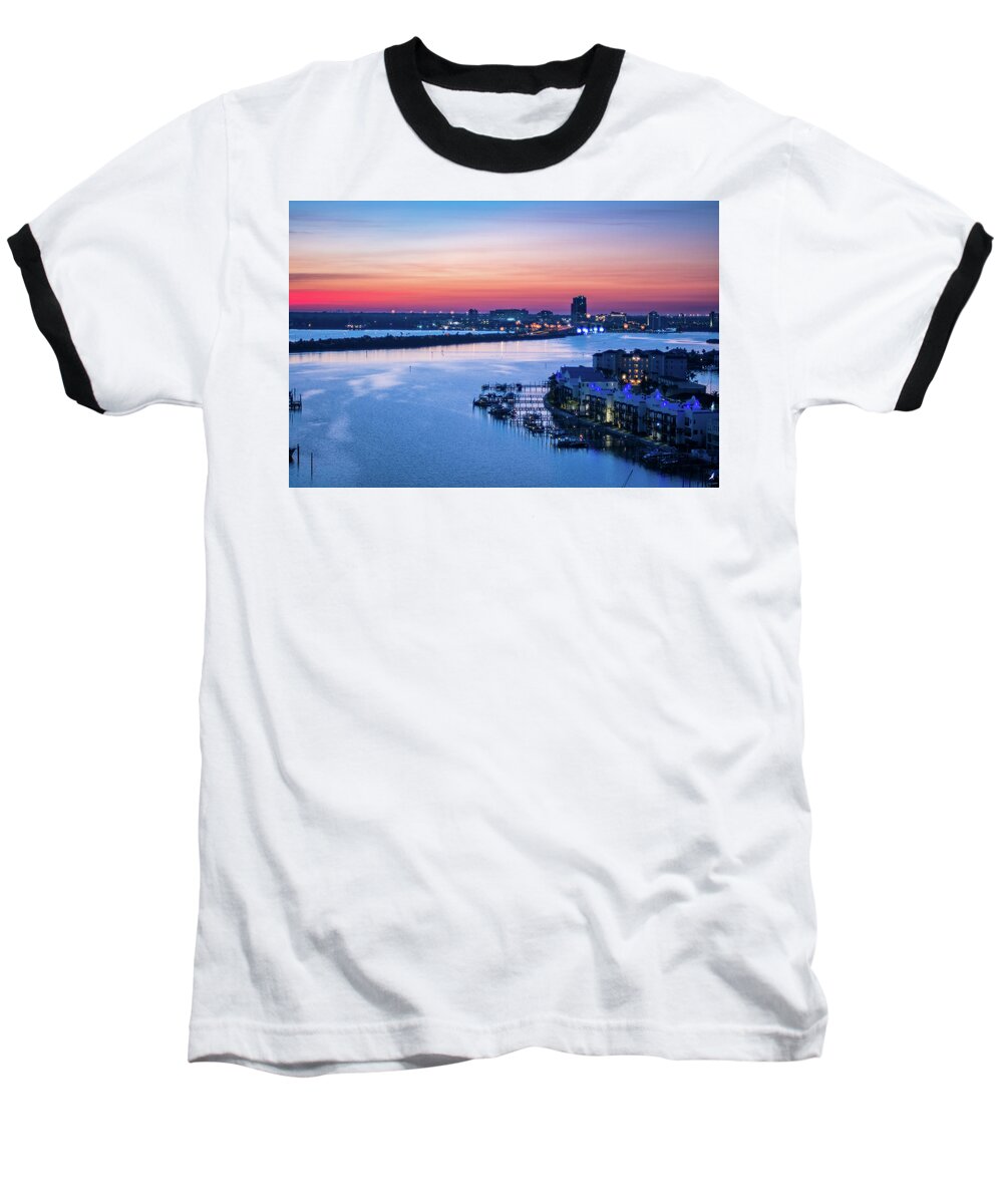 Florida Baseball T-Shirt featuring the photograph Firstlight Over Clearwater by Jeff Phillippi