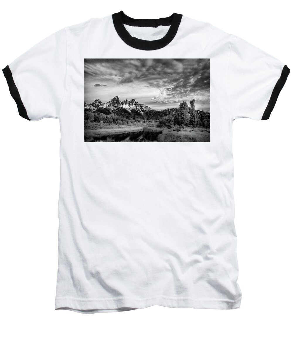 Tetons Baseball T-Shirt featuring the photograph Grand Teton Mountain II by Jon Glaser