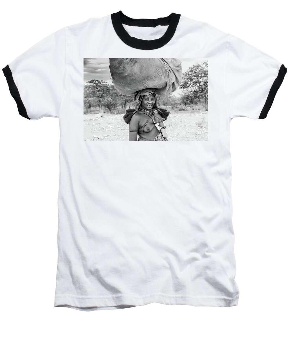 Portrait Baseball T-Shirt featuring the photograph Himba Woman 2 by Mache Del Campo