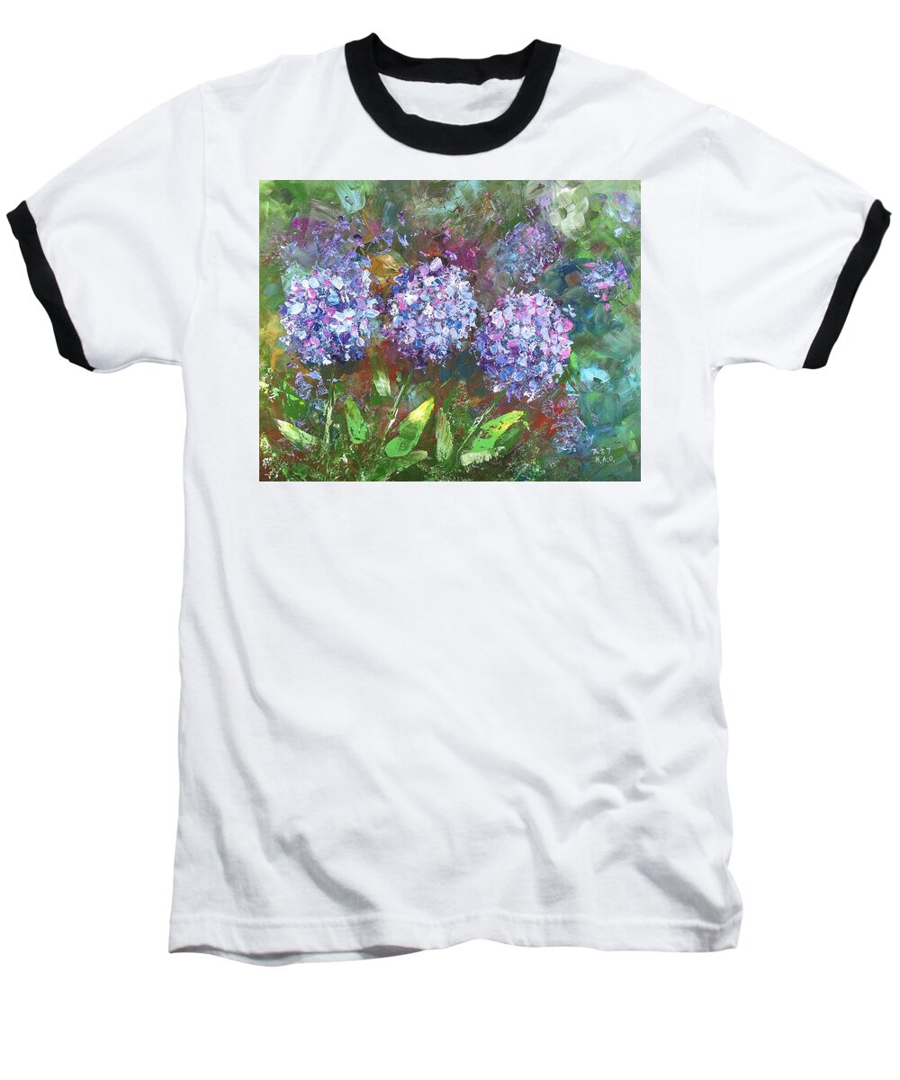  Baseball T-Shirt featuring the painting Hydrangea 5 by Helian Cornwell