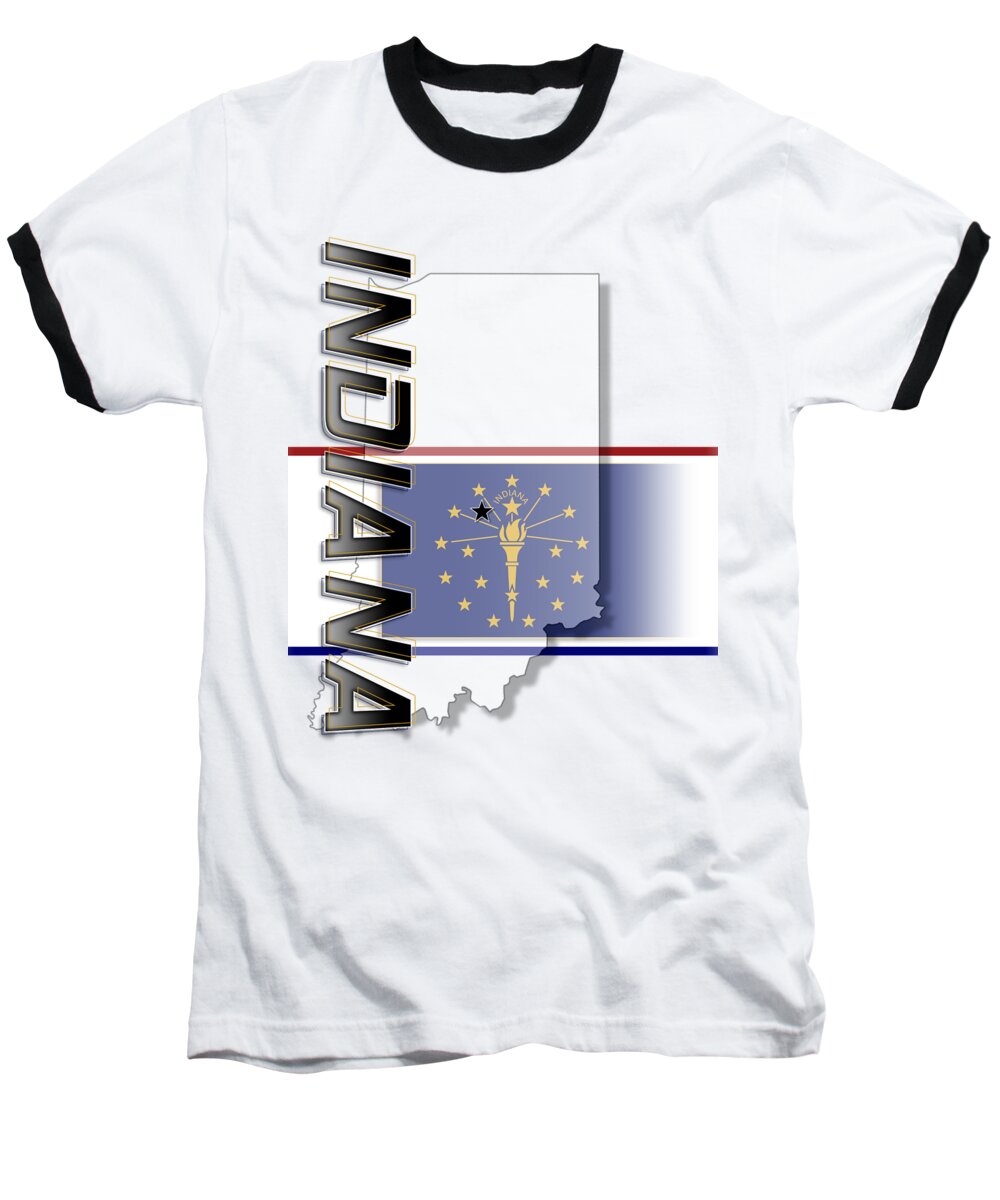 Indiana Baseball T-Shirt featuring the digital art Indiana State Vertical Print by Rick Bartrand