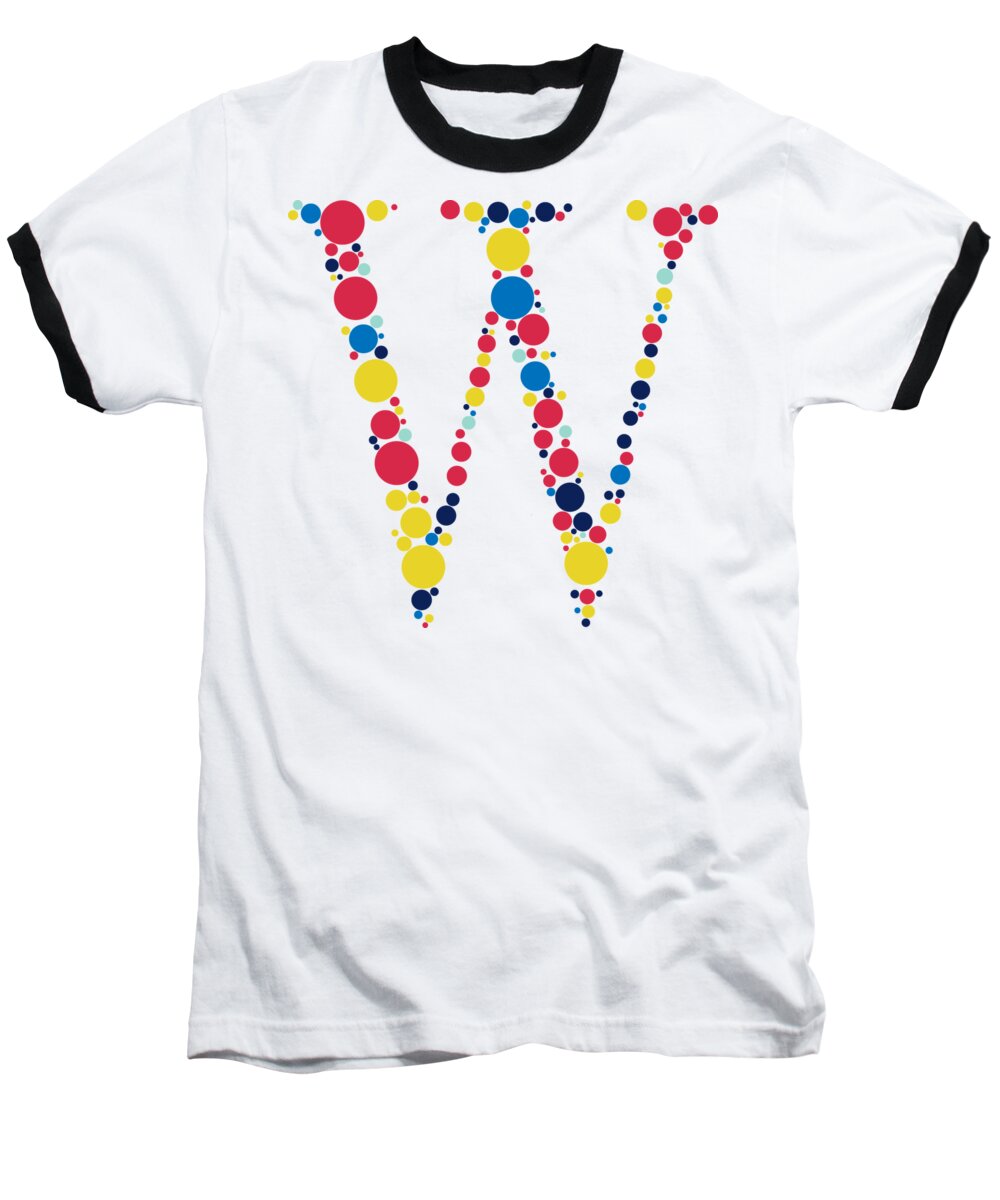 Graphic Design Baseball T-Shirt featuring the photograph Letter W Uppercase by Len Tauro