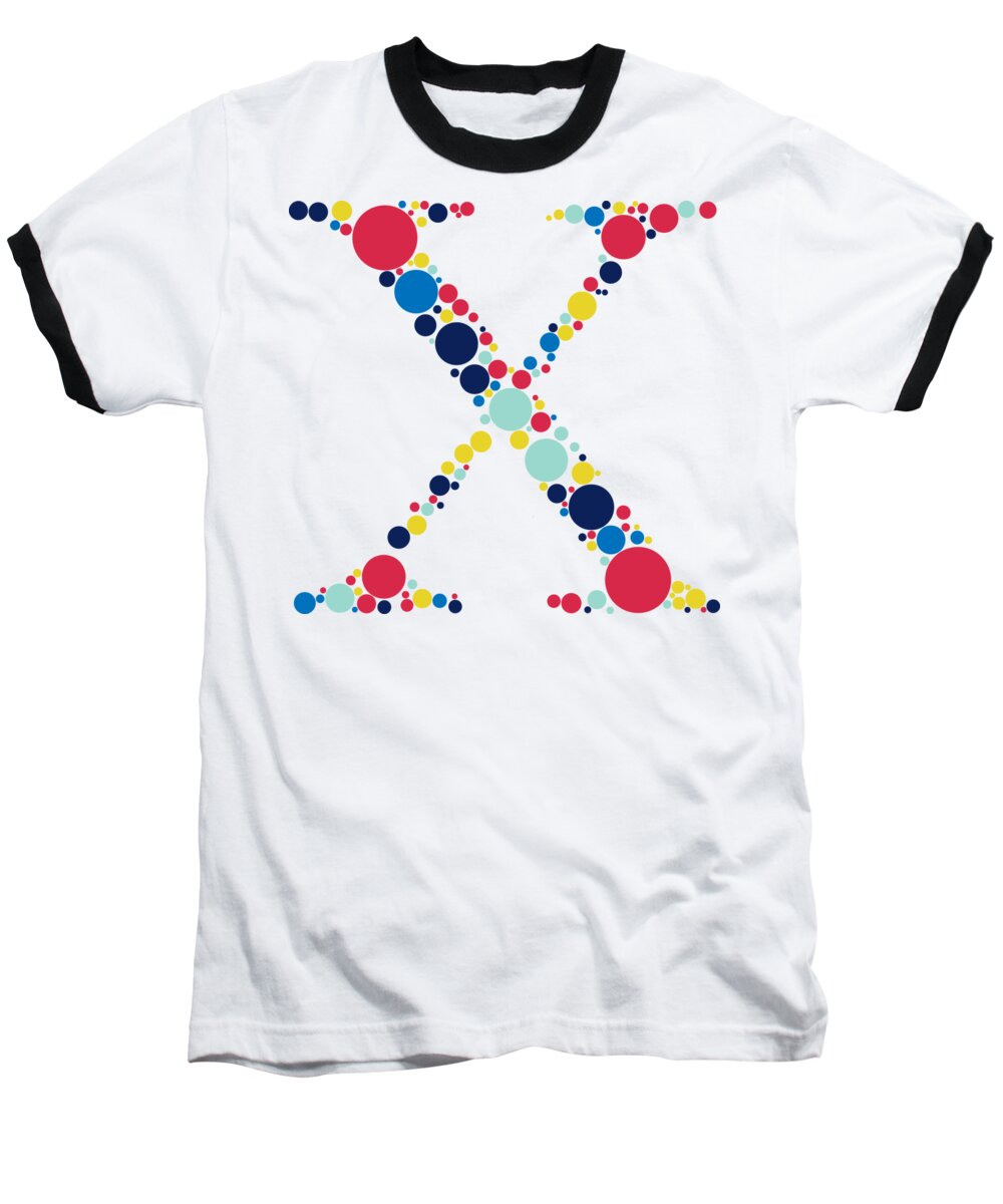 Graphic Design Baseball T-Shirt featuring the photograph Letter X Uppercase by Len Tauro