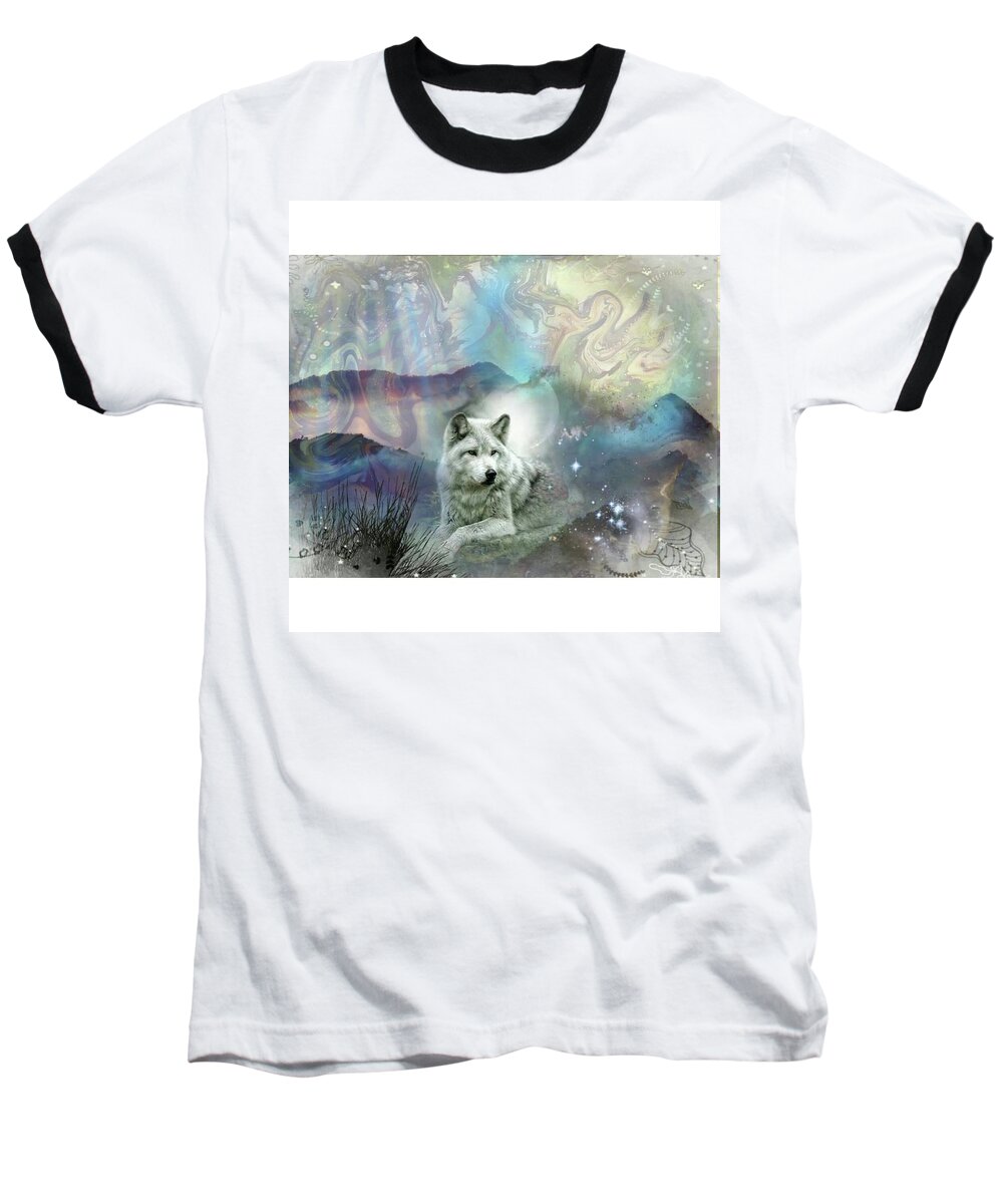 Wulf Baseball T-Shirt featuring the photograph Lonely wulf by Susanne Baumann