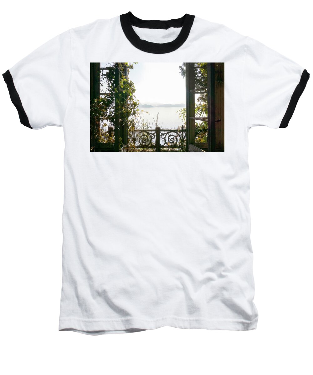 Urban Baseball T-Shirt featuring the photograph Magical View through Window by Roman Robroek