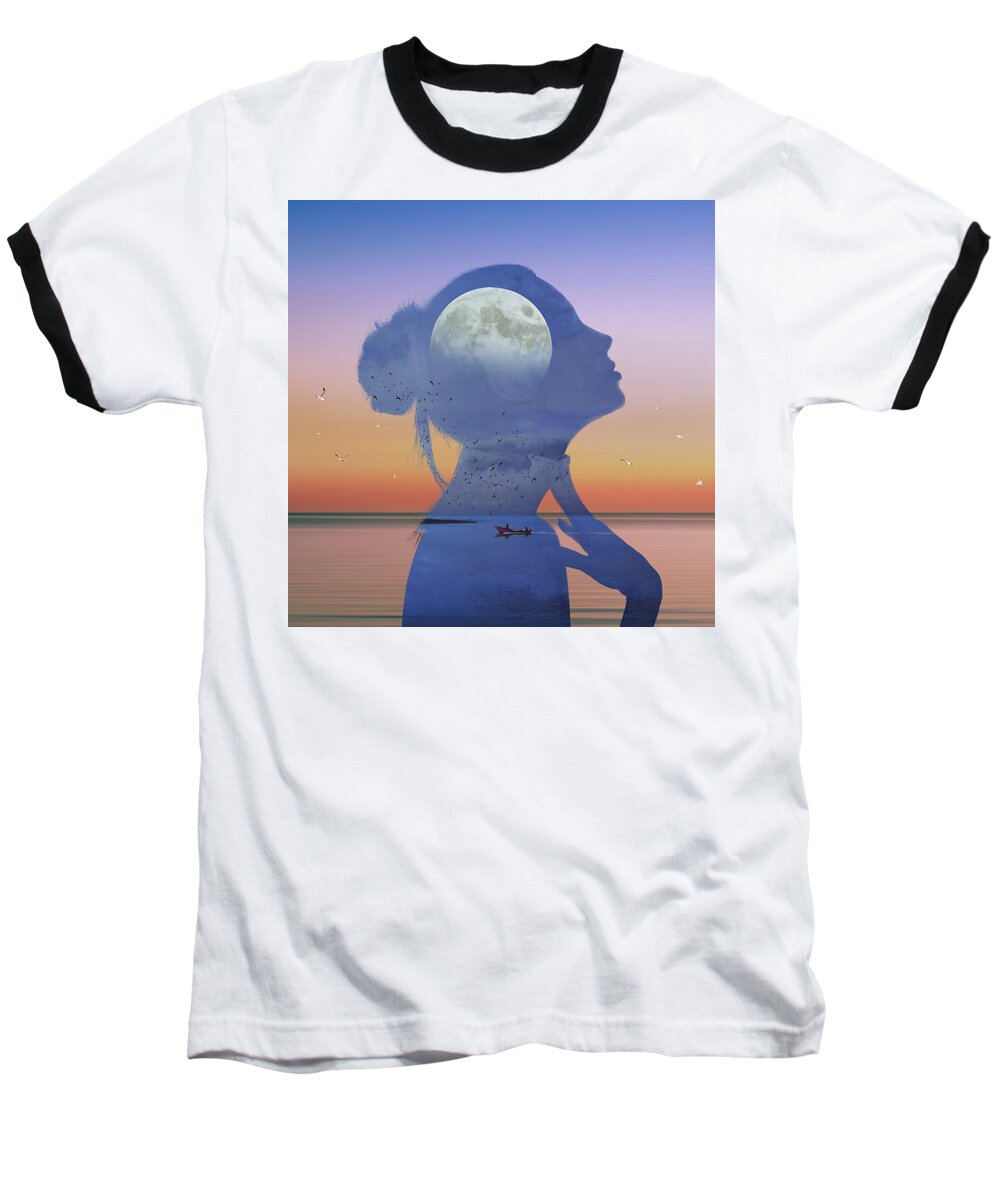 Dreams Baseball T-Shirt featuring the digital art Melting Night by Alex Mir