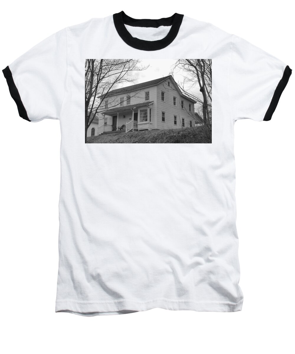 Waterloo Village Baseball T-Shirt featuring the photograph Pastors House - Waterloo Village by Christopher Lotito