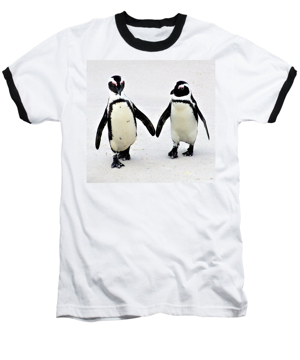 Penguins Baseball T-Shirt featuring the photograph Penguin Pair by FD Graham