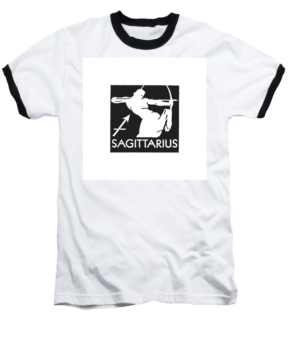 Archer Baseball T-Shirt featuring the drawing Sagittarius by CSA Images