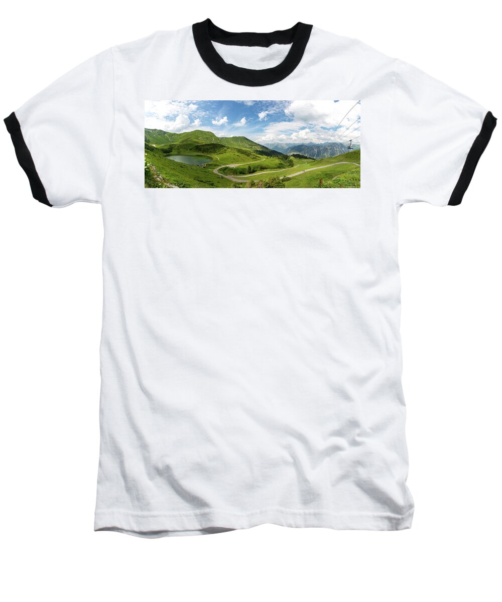 Photography Baseball T-Shirt featuring the photograph Schlappoldsee, Allgaeu Alps by Andreas Levi