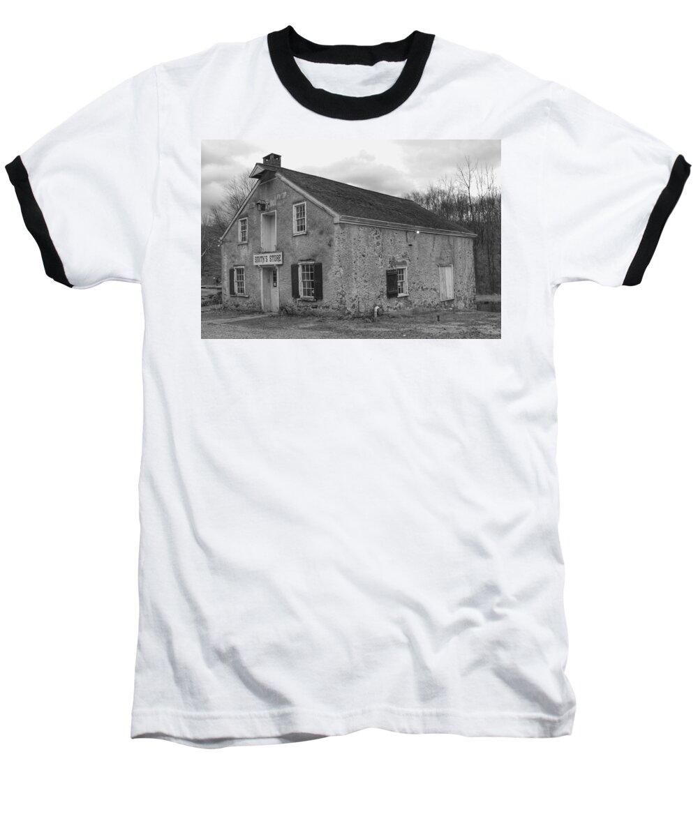 Waterloo Village Baseball T-Shirt featuring the photograph Smith's Store - Waterloo Village by Christopher Lotito
