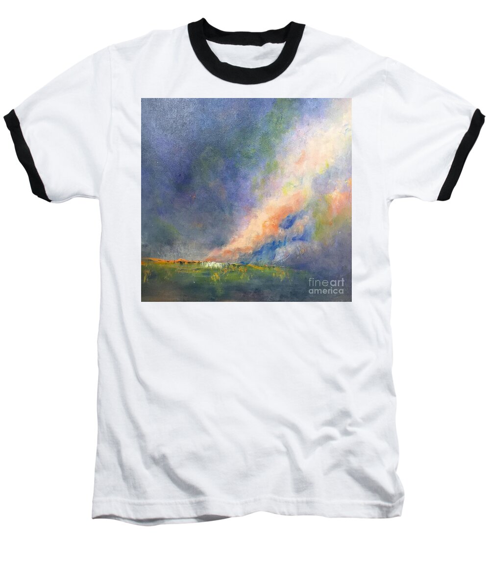Landscape Baseball T-Shirt featuring the painting Sweet Reverie by Jacqui Hawk