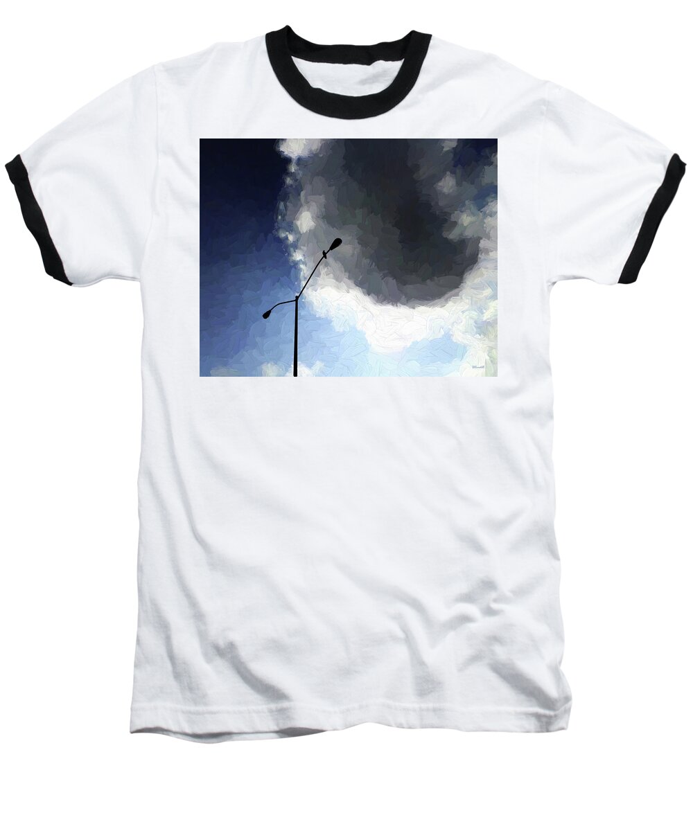 Lookout Baseball T-Shirt featuring the digital art The Lookout by Dennis Lundell
