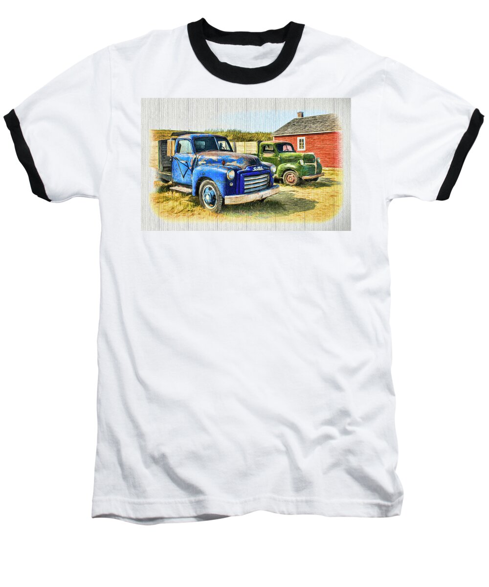 Trucks Baseball T-Shirt featuring the photograph The Strong Silent Types by Ola Allen