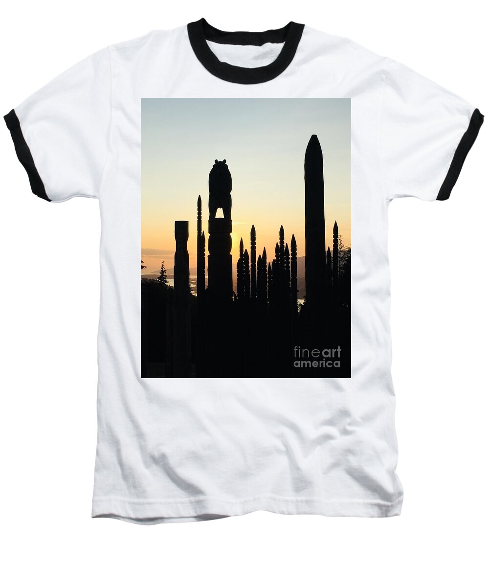 Totems Baseball T-Shirt featuring the photograph Totems @ sunset 3 by Bill Thomson