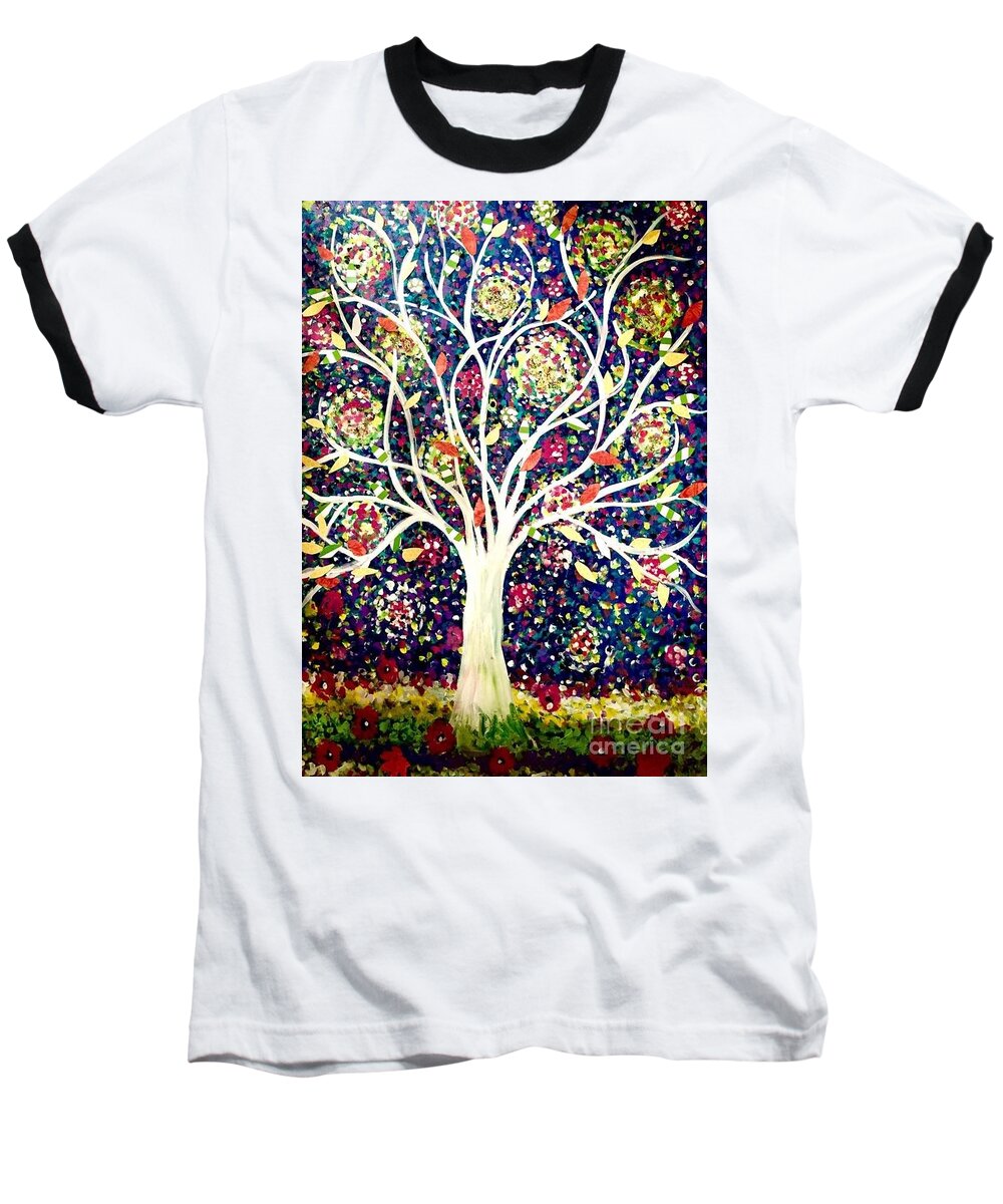 Tree Of Life Baseball T-Shirt featuring the painting Tree of Life by Jacqui Hawk