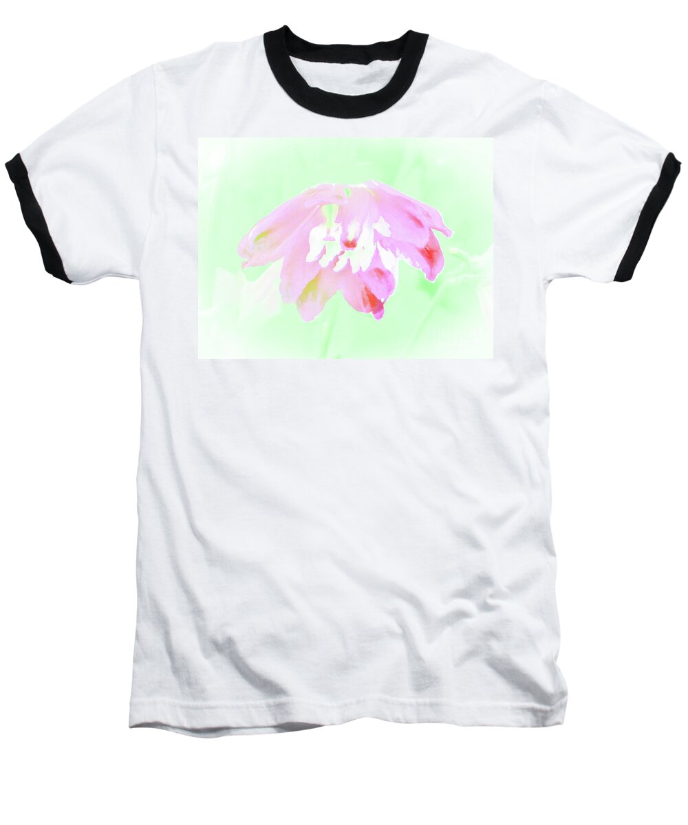 Custom Designed Baseball T-Shirt featuring the photograph Violet Red Islamic Flora by Rockin Docks