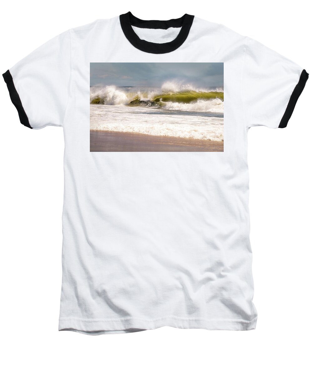 Beach Baseball T-Shirt featuring the photograph Windy Waves by John Randazzo