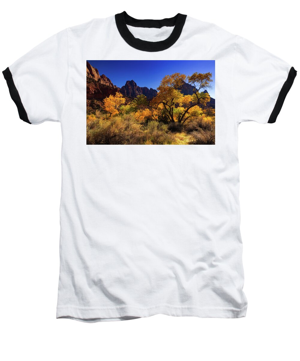 Fall Colors Baseball T-Shirt featuring the photograph Zions Beauty by Tassanee Angiolillo