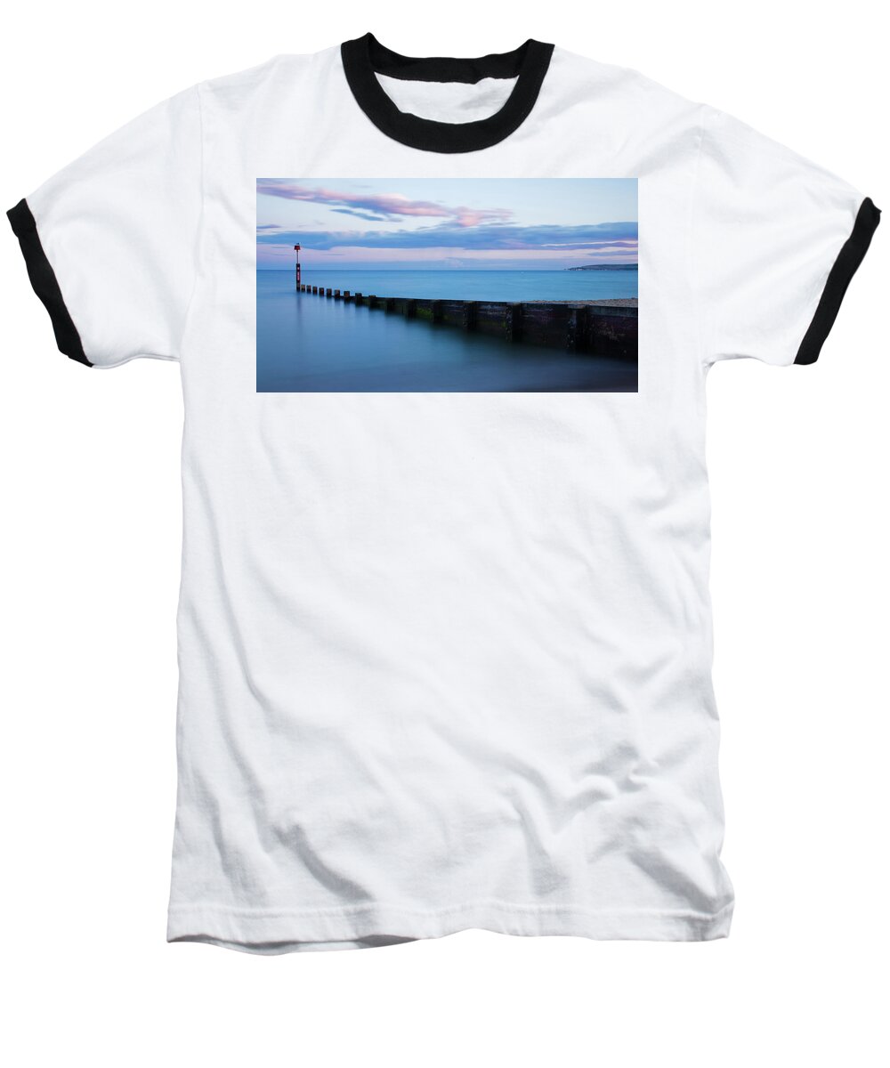 Bournemouth Baseball T-Shirt featuring the photograph Bournemouth beach at Sunset #1 by Ian Middleton