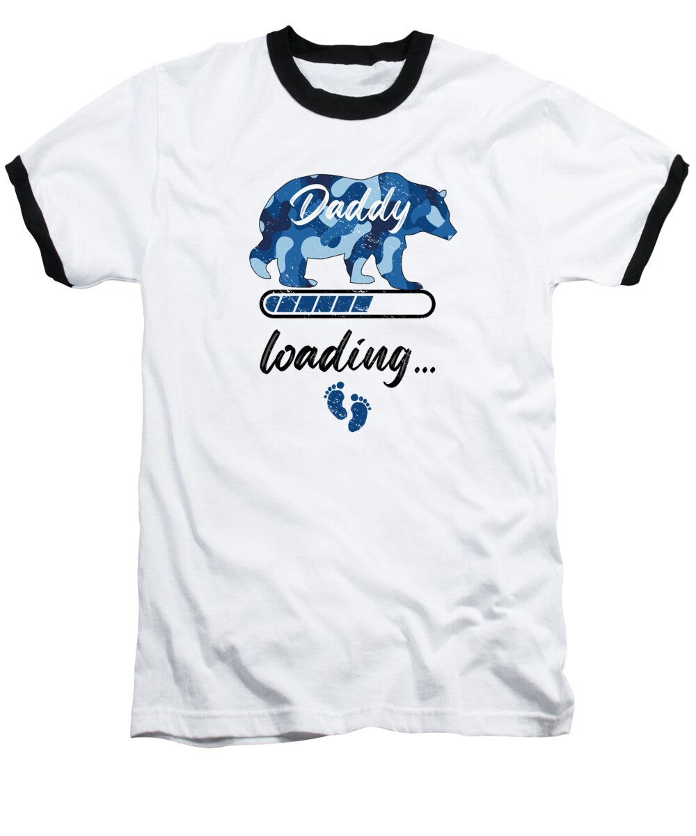 Papa Bear Baseball T-Shirt featuring the digital art Daddy Bear Loading Pregnancy Dad Father Birth #1 by Toms Tee Store