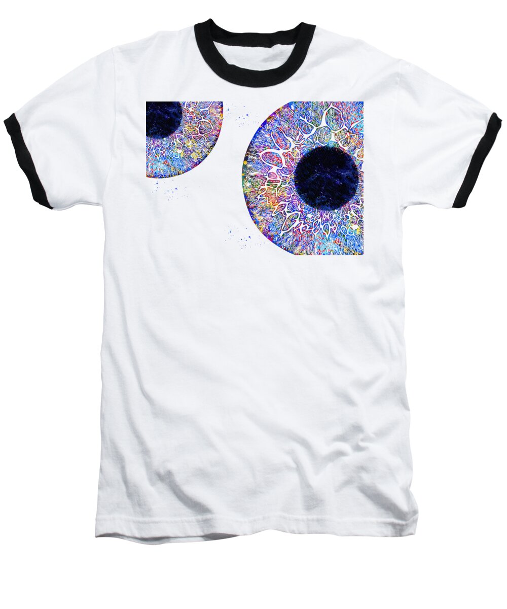 Human Eye Baseball T-Shirt featuring the digital art Human Eye #15 by Erzebet S