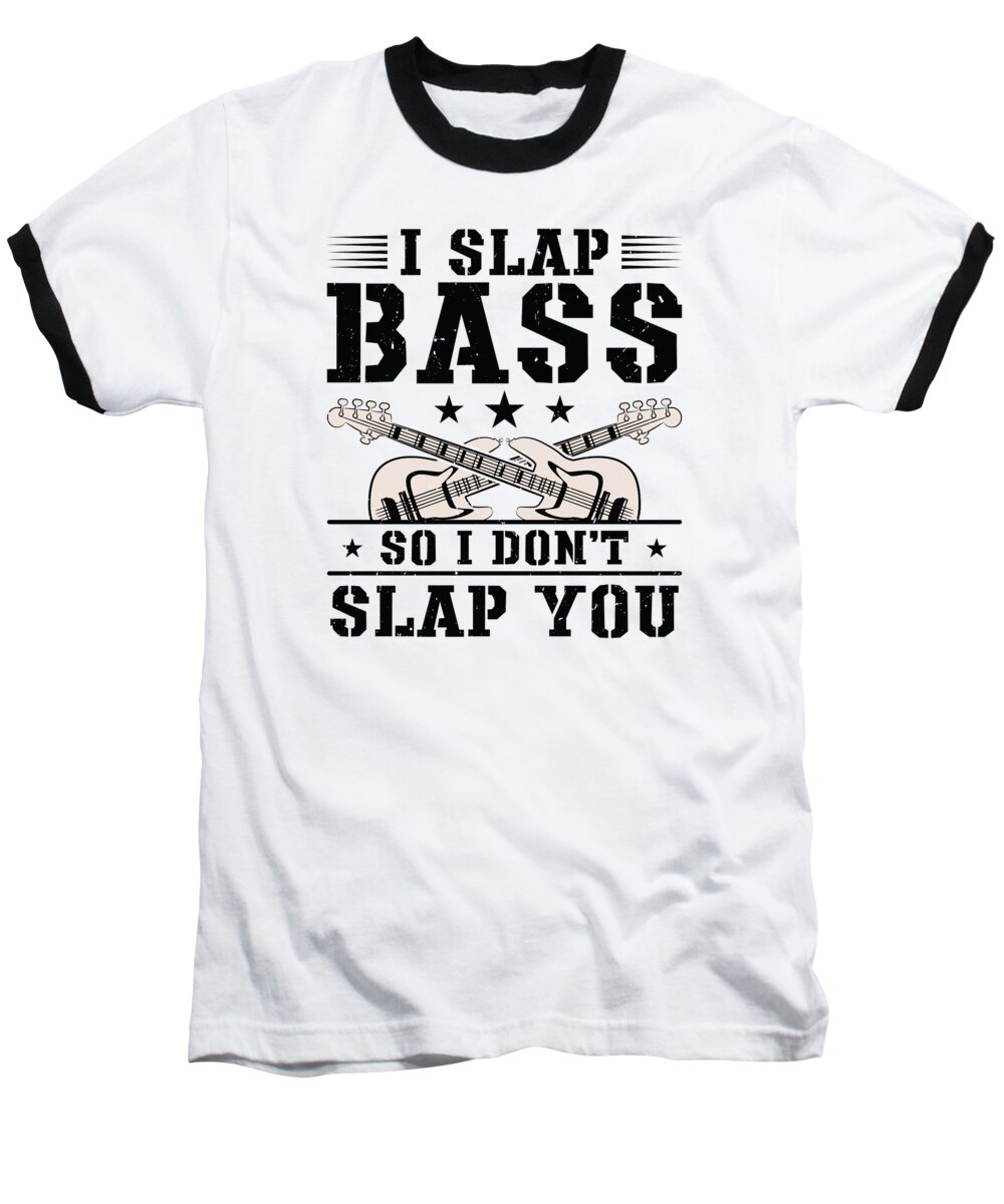 Bassist Baseball T-Shirt featuring the digital art Bassist Slapping Bass Guitar Musician #2 by Toms Tee Store