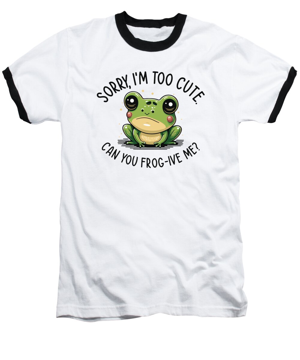 Frog Baseball T-Shirt featuring the digital art Red Eyed Tree Frog Cute Rainforest Amphibian #30 by Toms Tee Store