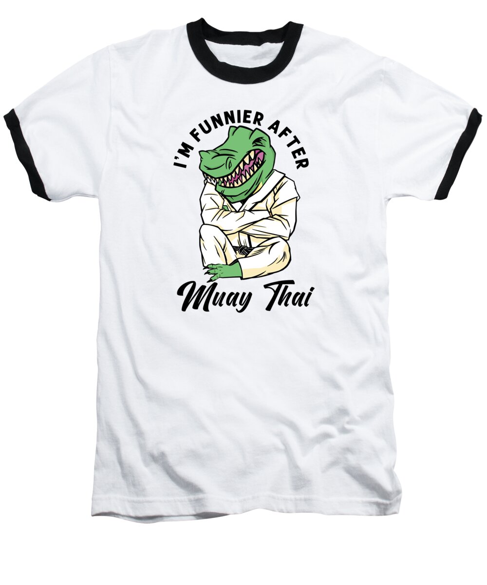 Muay Thai Baseball T-Shirt featuring the digital art Muay Thai Coach Kickboxing Instructor Funny Martial Arts #4 by Toms Tee Store