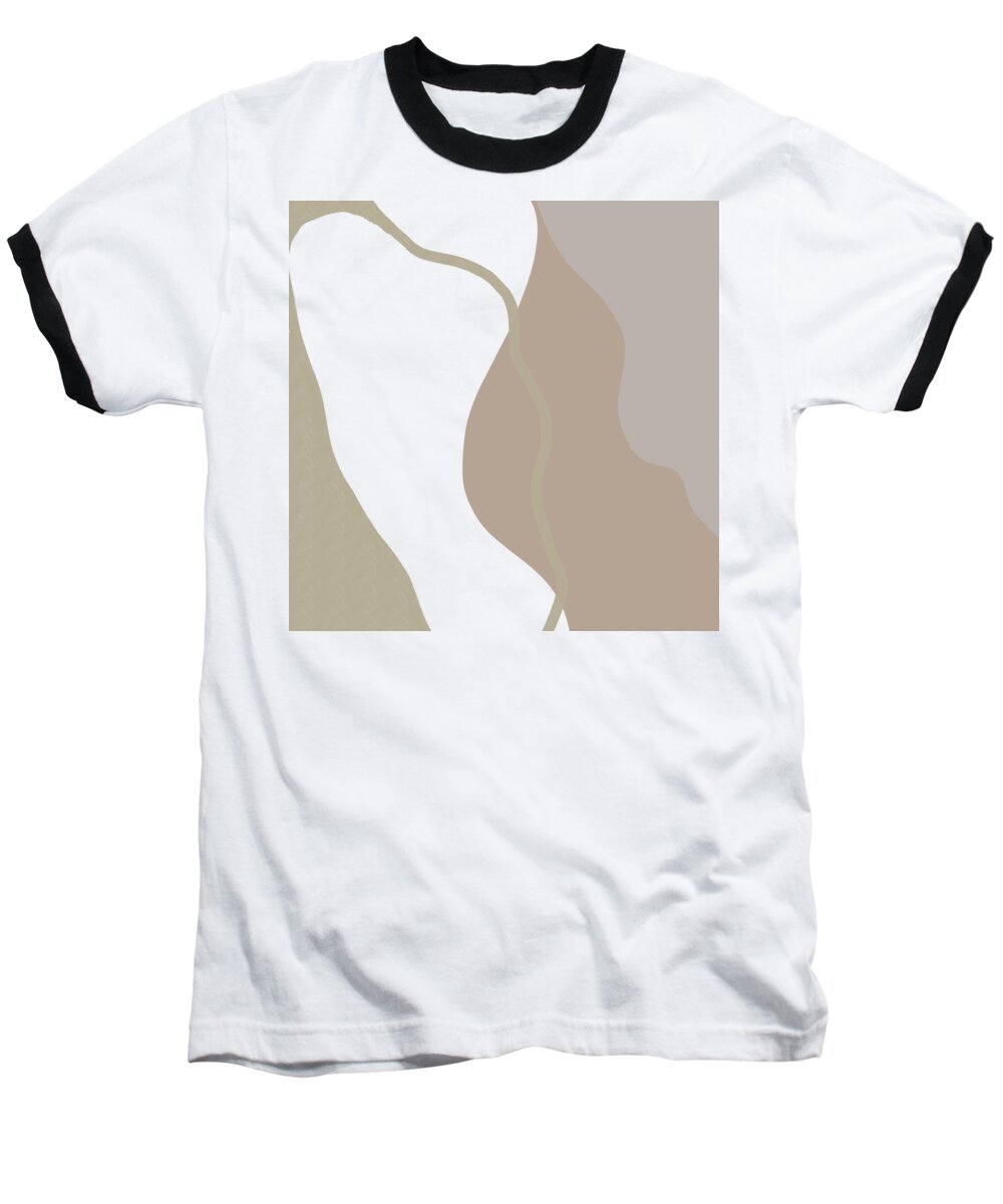 Abstract Baseball T-Shirt featuring the digital art Alchemy - Minimal, Modern - Contemporary Abstract Painting by Studio Grafiikka