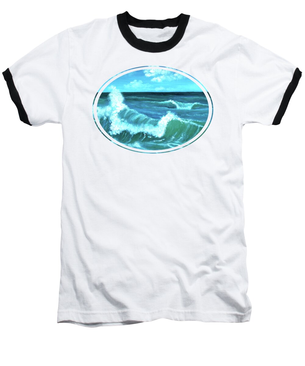 Water Baseball T-Shirt featuring the painting Crashing Wave by Anastasiya Malakhova
