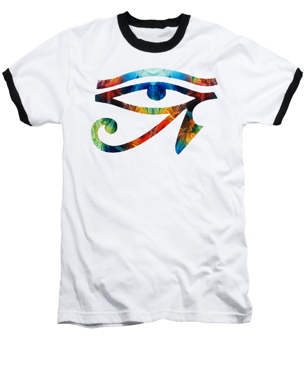 Eye Of Horus Baseball T-Shirt featuring the painting Eye of Horus - By Sharon Cummings by Sharon Cummings