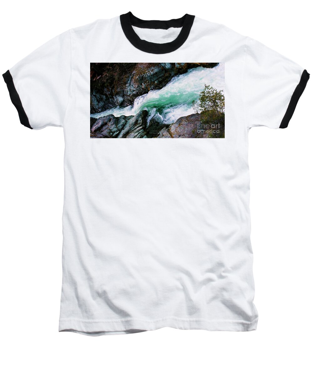 Water Baseball T-Shirt featuring the photograph As The Journey Begins by Janie Johnson