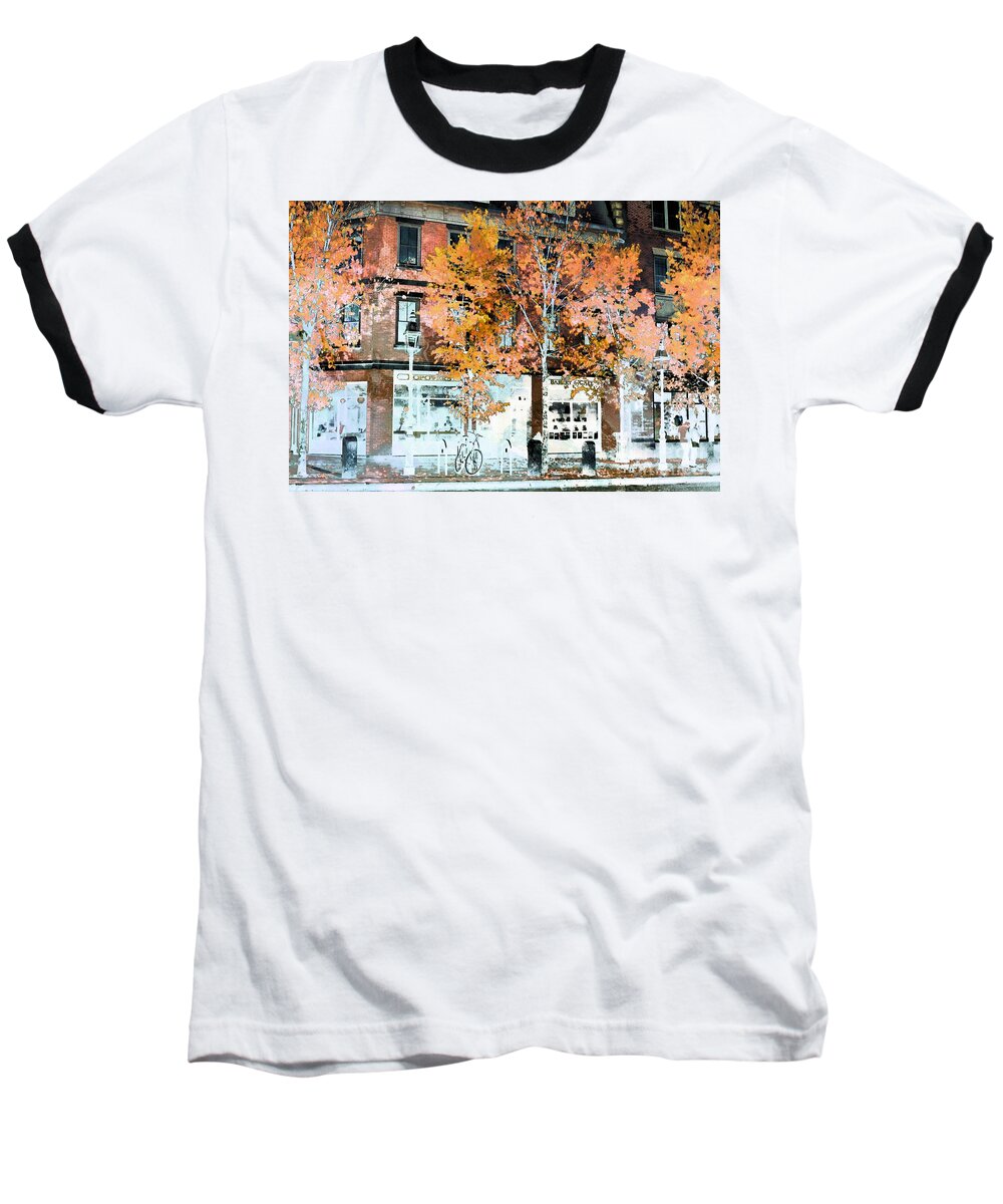 Marcia Lee Jones Baseball T-Shirt featuring the photograph Autumn In Portsmouth, Nh by Marcia Lee Jones